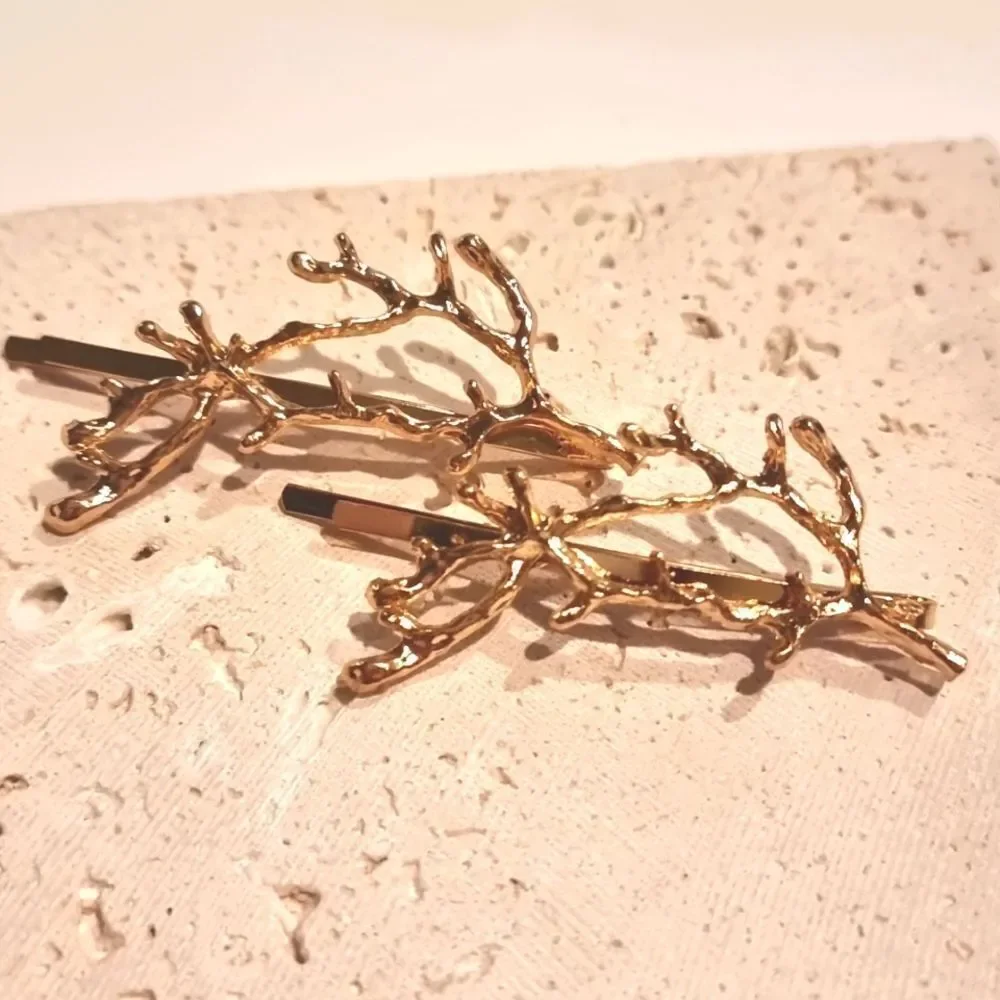 ZARA Gold Coral Branch Hair Clip | NWOT